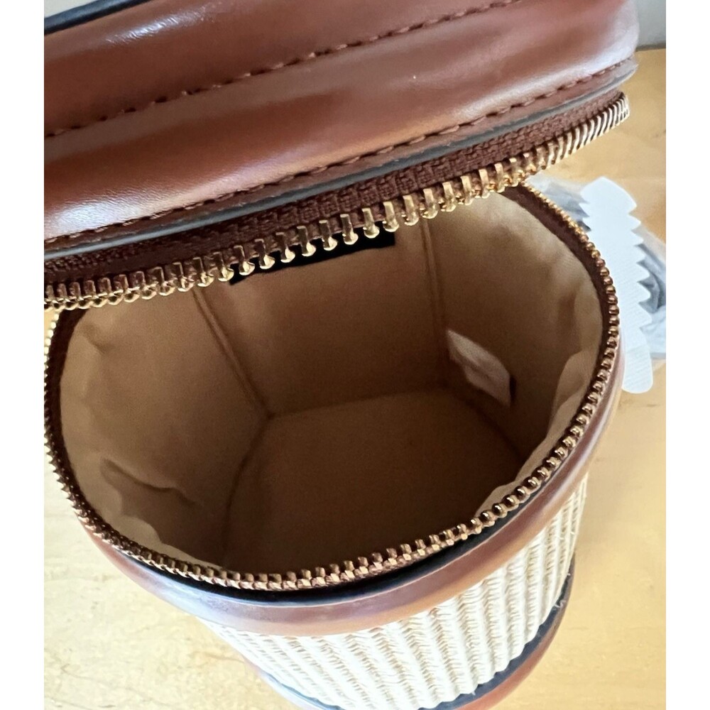 House Of Harlow 1960 Crossbody Mini Brown And Beige Woven Straw Pattern Bag - Picture 6 of 6